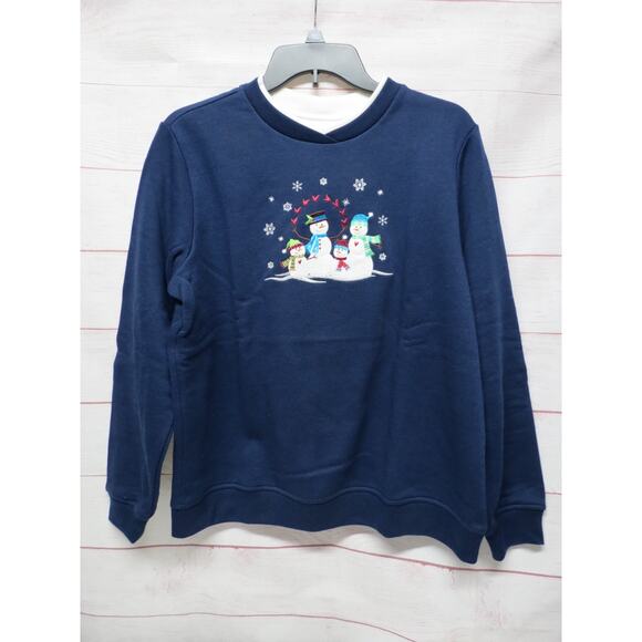 Lot of 5 Size M (one PL) Holiday Sweatshirts Christmas Snowman - Picture 11 of 16